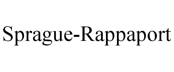 Trademark Logo SPRAGUE-RAPPAPORT