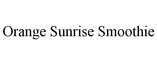  ORANGE SUNRISE SMOOTHIE