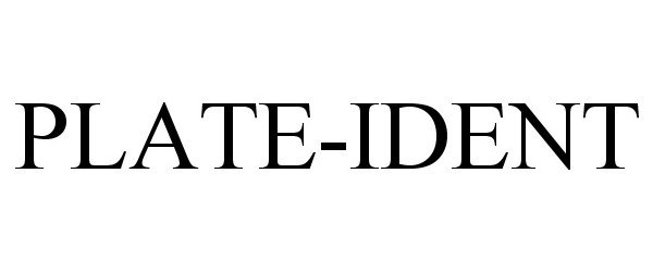 Trademark Logo PLATE-IDENT