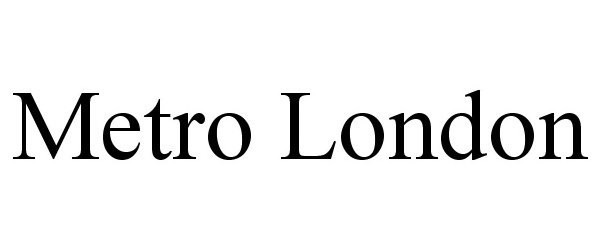 Trademark Logo METRO LONDON