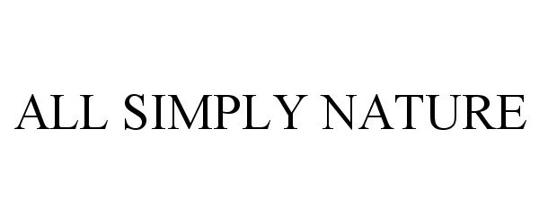Trademark Logo ALL SIMPLY NATURE