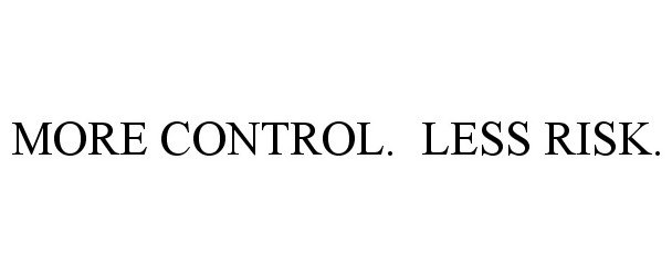 Trademark Logo MORE CONTROL. LESS RISK.