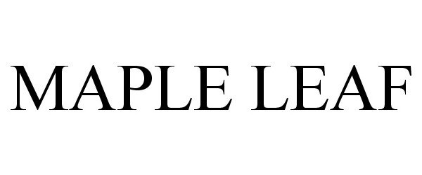 Trademark Logo MAPLE LEAF