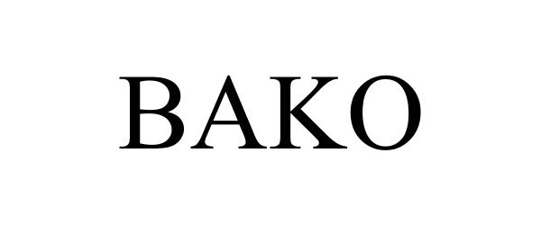 Trademark Logo BAKO