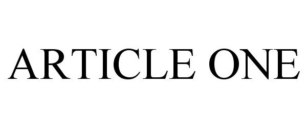Trademark Logo ARTICLE ONE