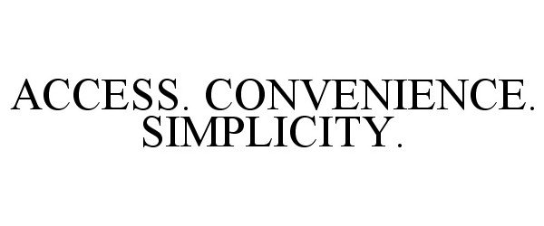 Trademark Logo ACCESS. CONVENIENCE. SIMPLICITY.