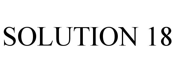 Trademark Logo SOLUTION 18