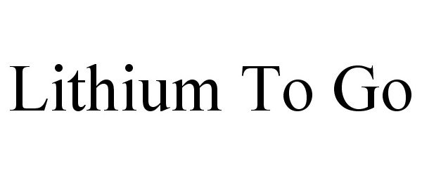 Trademark Logo LITHIUM TO GO