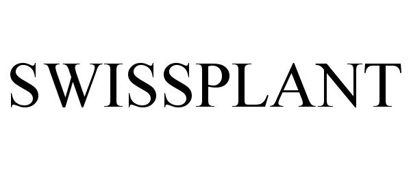 Trademark Logo SWISSPLANT