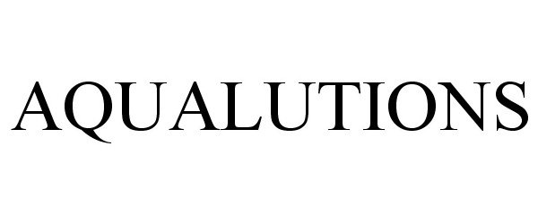 Trademark Logo AQUALUTIONS