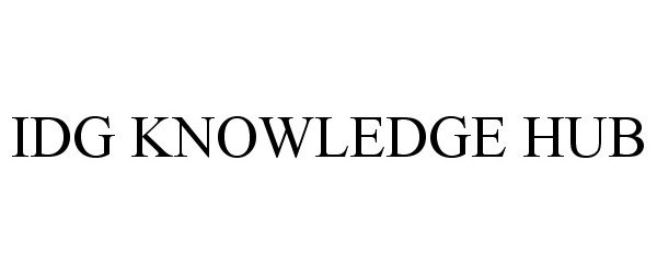 Trademark Logo IDG KNOWLEDGE HUB