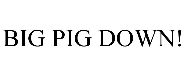 Trademark Logo BIG PIG DOWN!