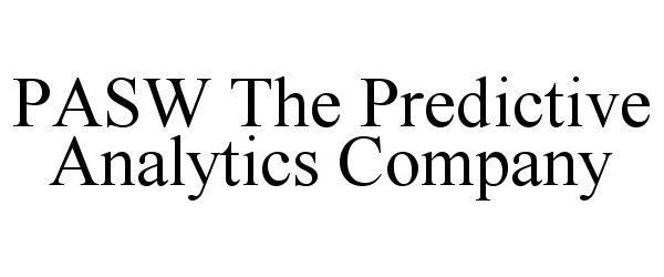 Trademark Logo PASW THE PREDICTIVE ANALYTICS COMPANY