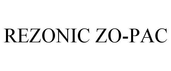 Trademark Logo REZONIC ZO-PAC