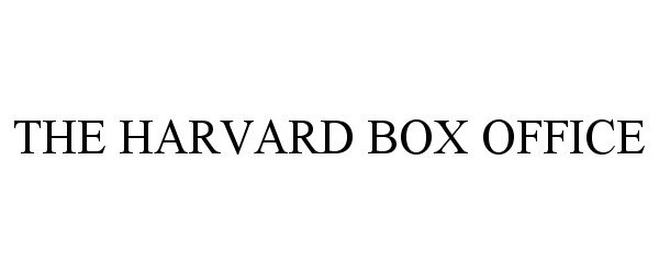  THE HARVARD BOX OFFICE