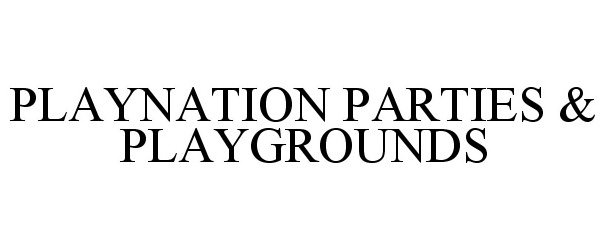 Trademark Logo PLAYNATION PARTIES &amp; PLAYGROUNDS