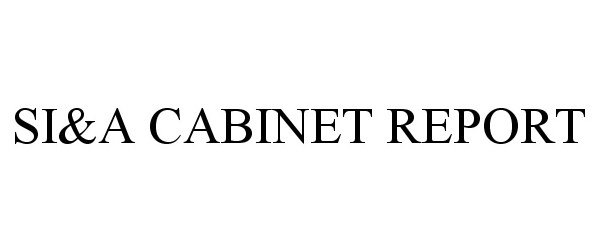  SI&amp;A CABINET REPORT