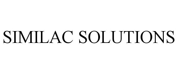 Trademark Logo SIMILAC SOLUTIONS