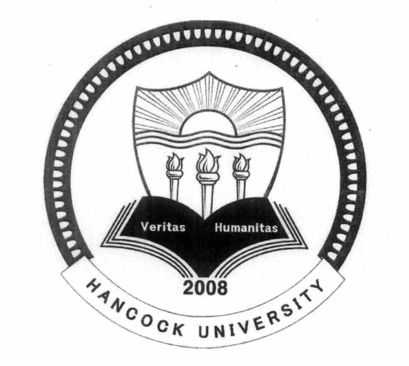 Trademark Logo HANCOCK UNIVERSITY VERITAS HUMANITAS 2008