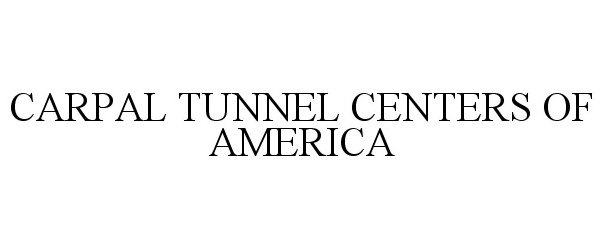  CARPAL TUNNEL CENTERS OF AMERICA
