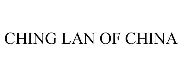  CHING LAN OF CHINA