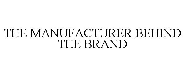 Trademark Logo THE MANUFACTURER BEHIND THE BRAND