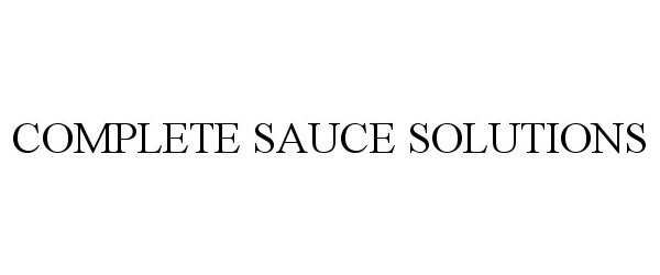  COMPLETE SAUCE SOLUTIONS