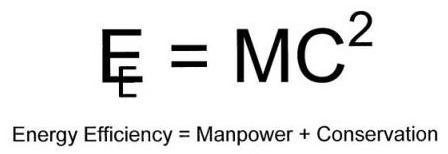  EE = MC2 ENERGY EFFICIENCY = MANPOWER + CONSERVATION