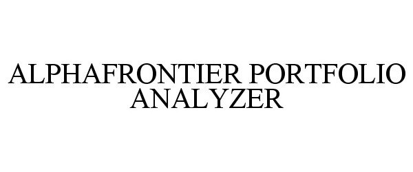 Trademark Logo ALPHAFRONTIER PORTFOLIO ANALYZER