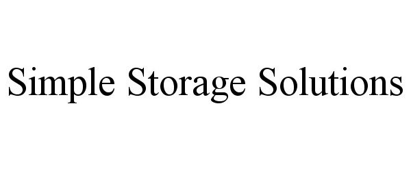 Trademark Logo SIMPLE STORAGE SOLUTIONS