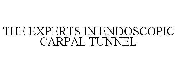  THE EXPERTS IN ENDOSCOPIC CARPAL TUNNEL