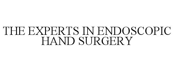  THE EXPERTS IN ENDOSCOPIC HAND SURGERY