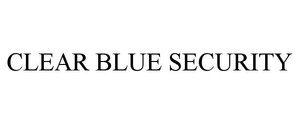  CLEAR BLUE SECURITY