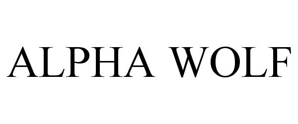 Trademark Logo ALPHA WOLF
