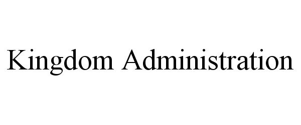 Trademark Logo KINGDOM ADMINISTRATION