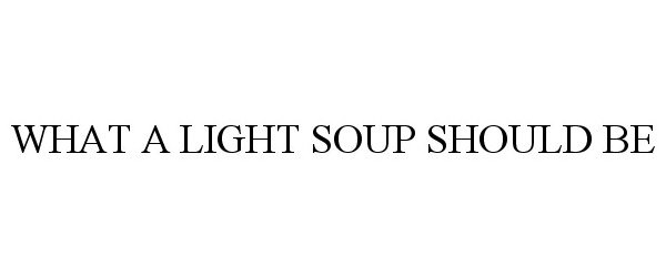  WHAT A LIGHT SOUP SHOULD BE