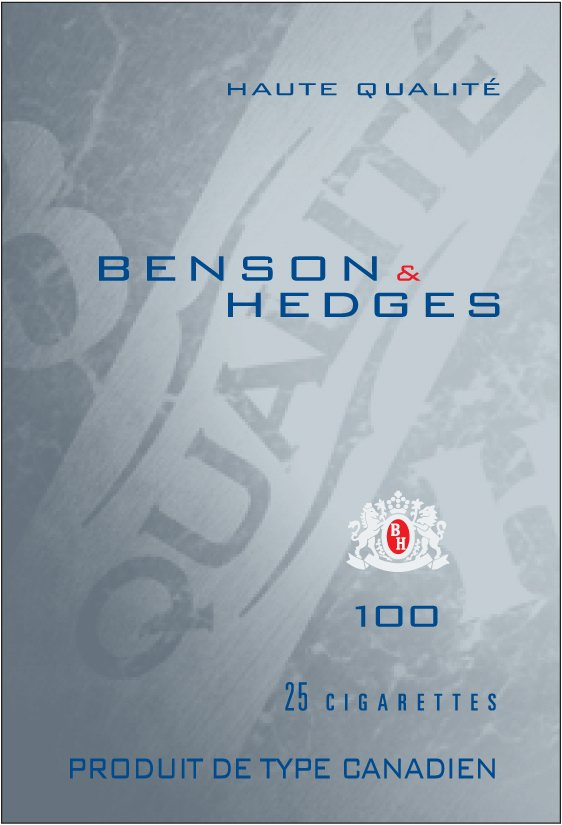  BENSON &amp; HEDGES MENTHOL 100 HAUTE QUALITÃ BH QUALITÃ BH 25 CIGARETTES PRODUIT DE TYPE CANADIEN