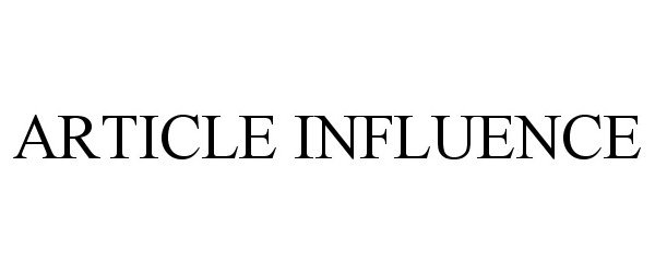  ARTICLE INFLUENCE