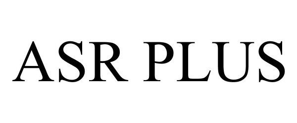 Trademark Logo ASR PLUS