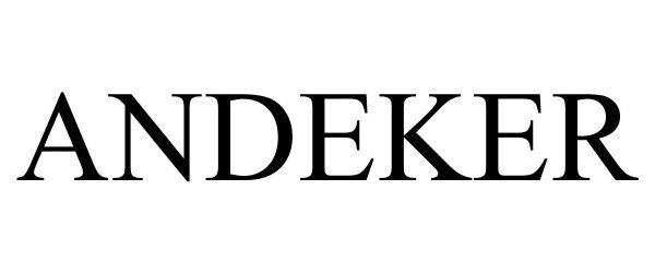 Trademark Logo ANDEKER