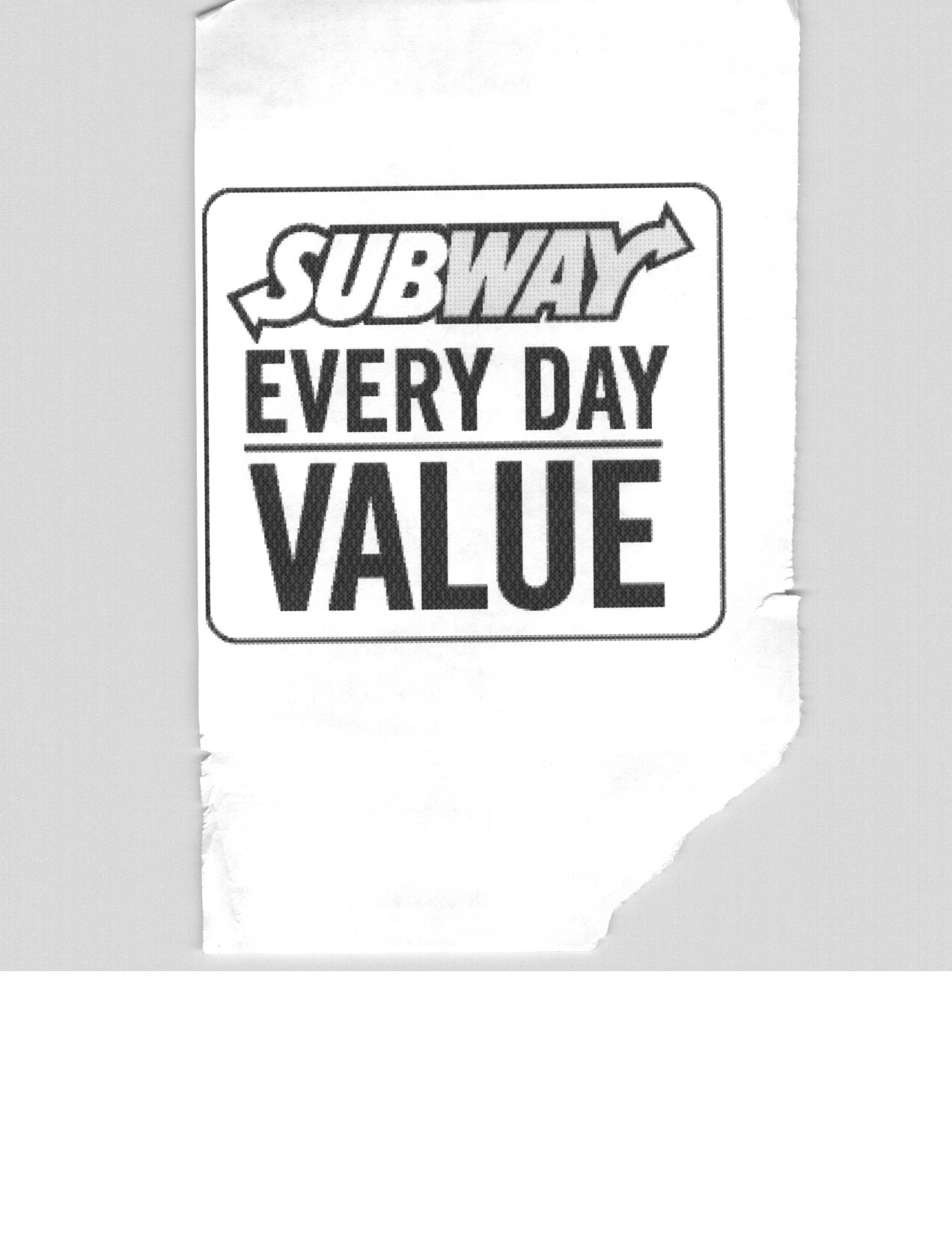  SUBWAY EVERY DAY VALUE