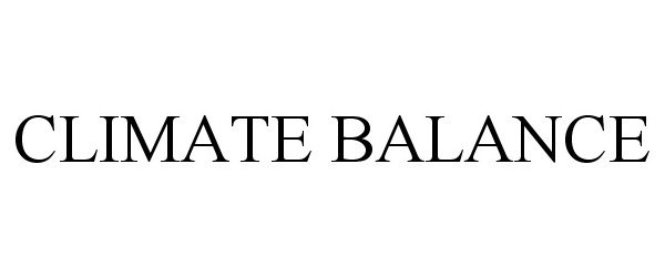 Trademark Logo CLIMATE BALANCE