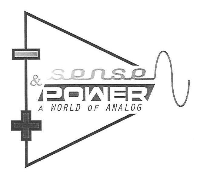  SENSE &amp; POWER A WORLD OF ANALOG