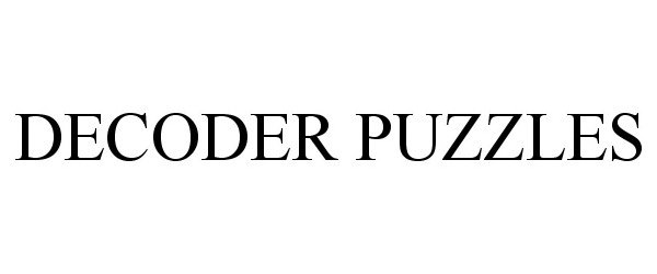 Trademark Logo DECODER PUZZLES