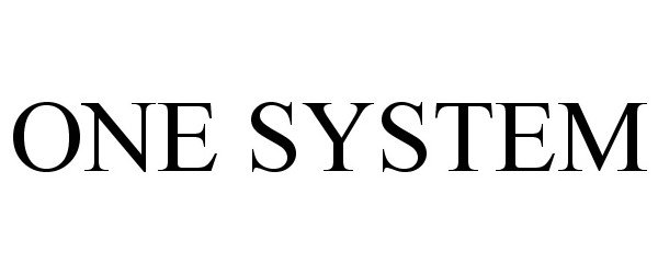  ONE SYSTEM