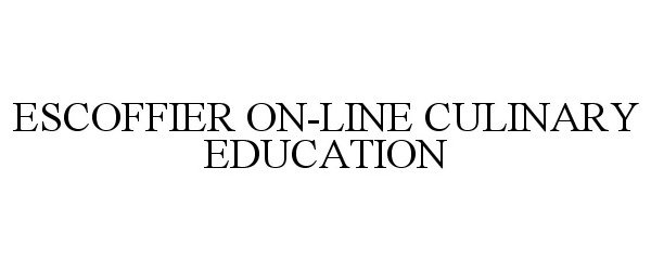  ESCOFFIER ON-LINE CULINARY EDUCATION
