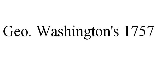  GEO. WASHINGTON'S 1757