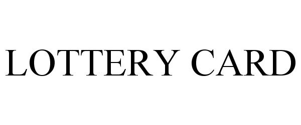 Trademark Logo LOTTERY CARD