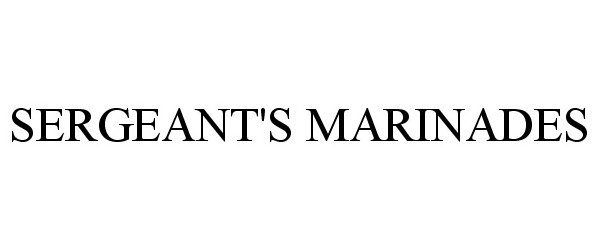 Trademark Logo SERGEANT'S MARINADES