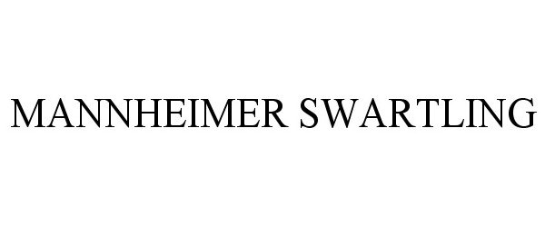 Trademark Logo MANNHEIMER SWARTLING